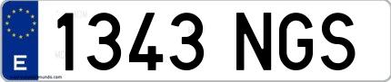 Ejemplo de matrícula española 1343 NGS