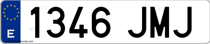 Ejemplo de matrícula de coche ordinaria 1346 JMJ