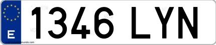 Ejemplo de matrícula española 1346 LYN