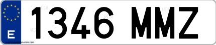 Ejemplo de matrícula española 1346 MMZ