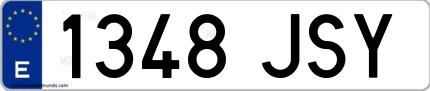 Ejemplo de matrícula española 1348 JSY