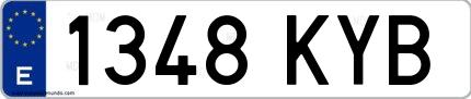 Ejemplo de matrícula española 1348 KYB