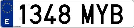 Ejemplo de matrícula española 1348 MYB