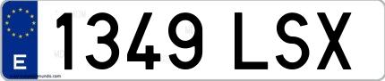 Ejemplo de matrícula española 1349 LSX