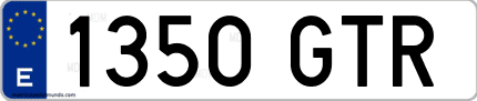 Ejemplo de matrícula de coche ordinaria 1350 GTR