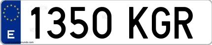 Ejemplo de matrícula española 1350 KGR