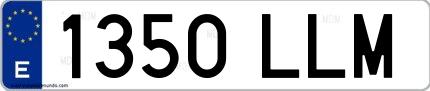 Ejemplo de matrícula española 1350 LLM