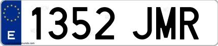 Ejemplo de matrícula española 1352 JMR