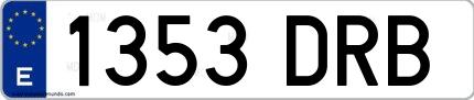 Ejemplo de matrícula española 1353 DRB