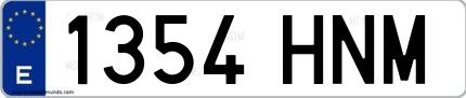 Ejemplo de matrícula española 1354 HNM