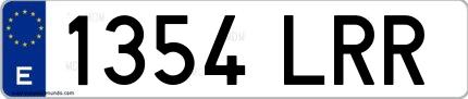 Ejemplo de matrícula española 1354 LRR