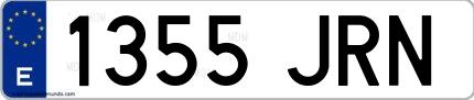 Ejemplo de matrícula española 1355 JRN