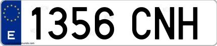 Ejemplo de matrícula española 1356 CNH