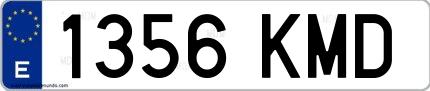 Ejemplo de matrícula española 1356 KMD