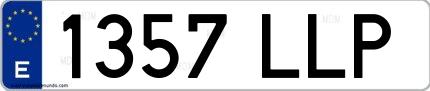 Ejemplo de matrícula española 1357 LLP