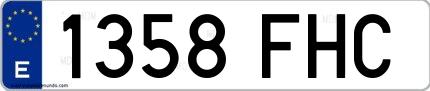 Ejemplo de matrícula española 1358 FHC