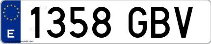Ejemplo de matrícula española 1358 GBV
