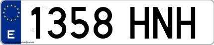 Ejemplo de matrícula española 1358 HNH