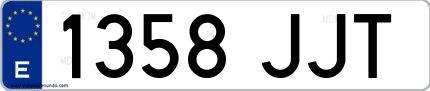 Ejemplo de matrícula española 1358 JJT