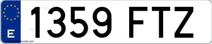 Ejemplo de matrícula española 1359 FTZ