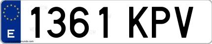 Ejemplo de matrícula española 1361 KPV