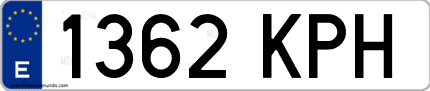 Ejemplo de matrícula de coche ordinaria 1362 KPH