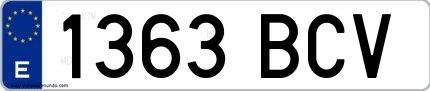 Ejemplo de matrícula española 1363 BCV