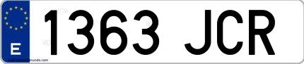 Ejemplo de matrícula española 1363 JCR