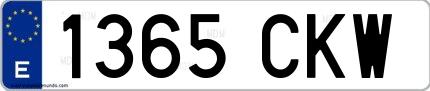 Ejemplo de matrícula española 1365 CKW
