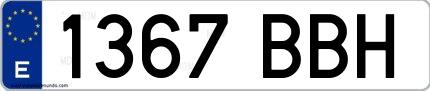 Ejemplo de matrícula española 1367 BBH