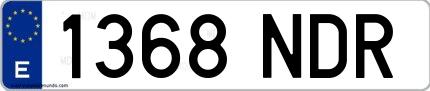 Ejemplo de matrícula española 1368 NDR