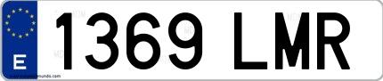 Ejemplo de matrícula española 1369 LMR