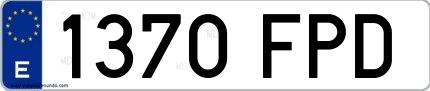 Ejemplo de matrícula española 1370 FPD