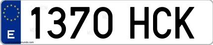 Ejemplo de matrícula española 1370 HCK