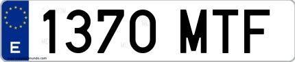 Ejemplo de matrícula española 1370 MTF
