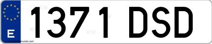Ejemplo de matrícula española 1371 DSD