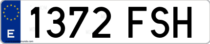 Ejemplo de matrícula de coche ordinaria 1372 FSH