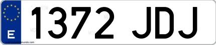 Ejemplo de matrícula española 1372 JDJ