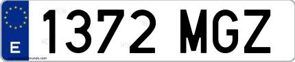 Ejemplo de matrícula española 1372 MGZ