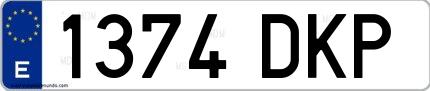 Ejemplo de matrícula española 1374 DKP