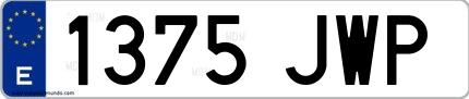 Ejemplo de matrícula española 1375 JWP