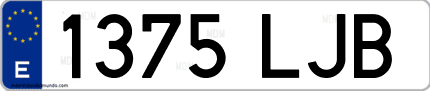 Ejemplo de matrícula de coche ordinaria 1375 LJB