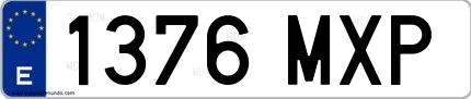 Ejemplo de matrícula española 1376 MXP