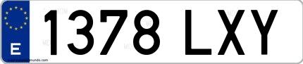 Ejemplo de matrícula española 1378 LXY