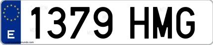 Ejemplo de matrícula española 1379 HMG