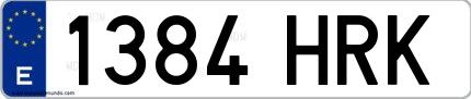 Ejemplo de matrícula española 1384 HRK