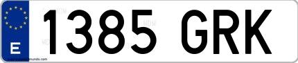Ejemplo de matrícula española 1385 GRK