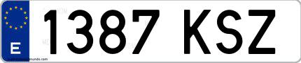 Ejemplo de matrícula española 1387 KSZ