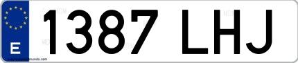 Ejemplo de matrícula española 1387 LHJ
