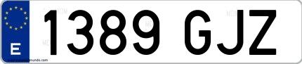 Ejemplo de matrícula española 1389 GJZ